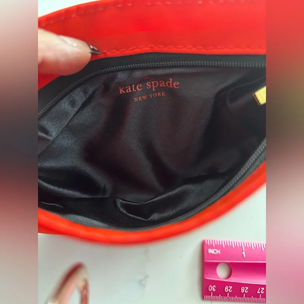 Kate Spade red nylon pouch with pink 